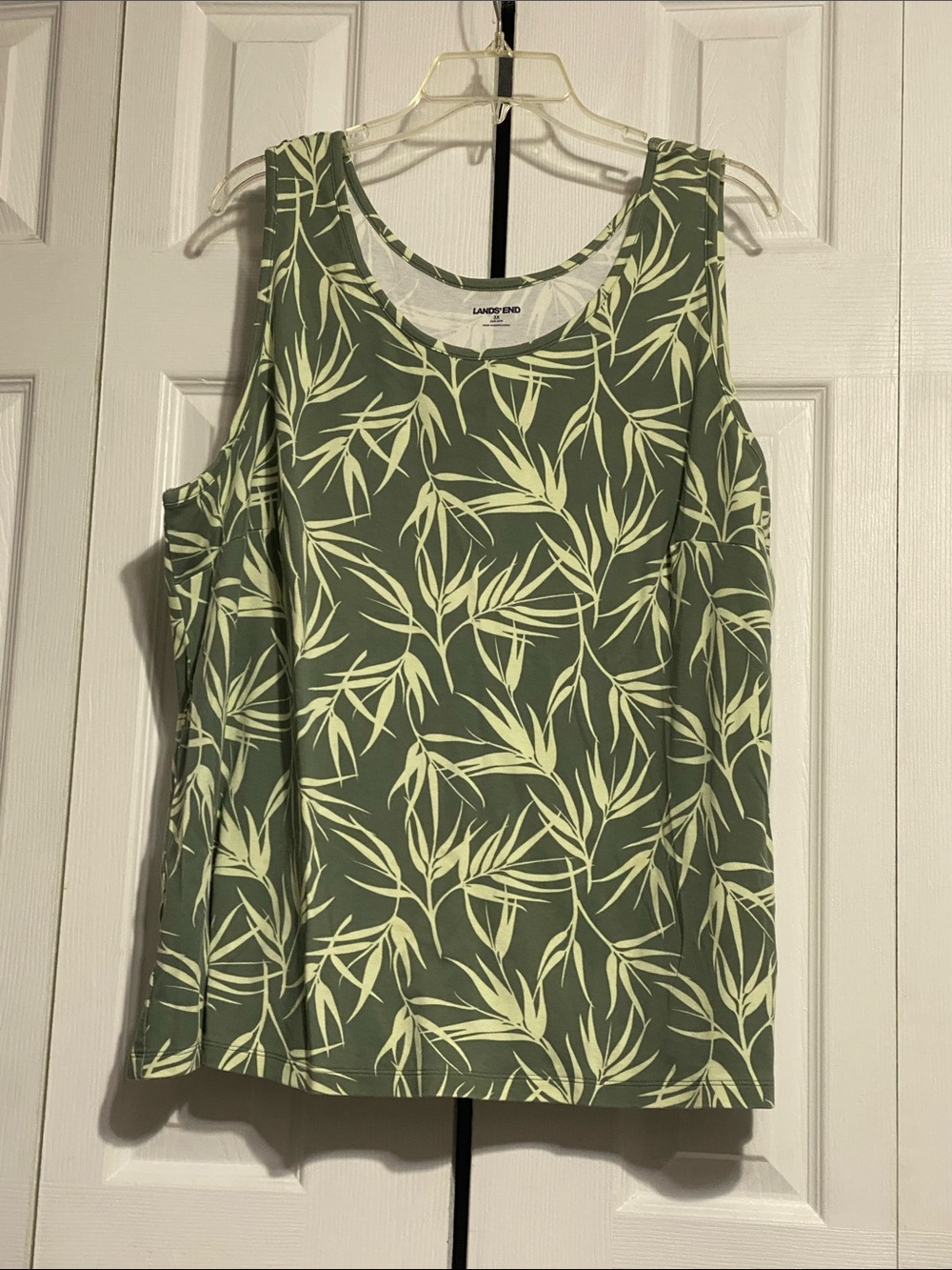 Lands End cotton knit tropical print tank top shirt size 3X